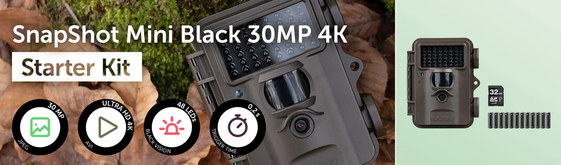 Dörr SnapShot Mini Black 30MP 4K Starter-Set 32GB