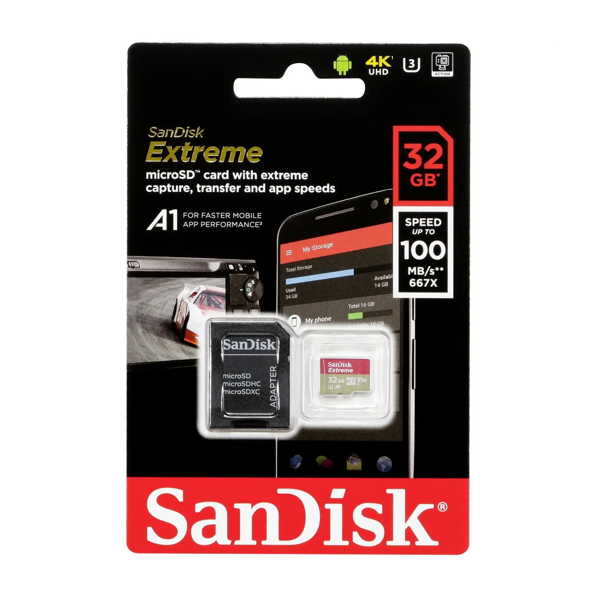 SanDisk microSDHC 32GB Extreme A1 V30 100MB