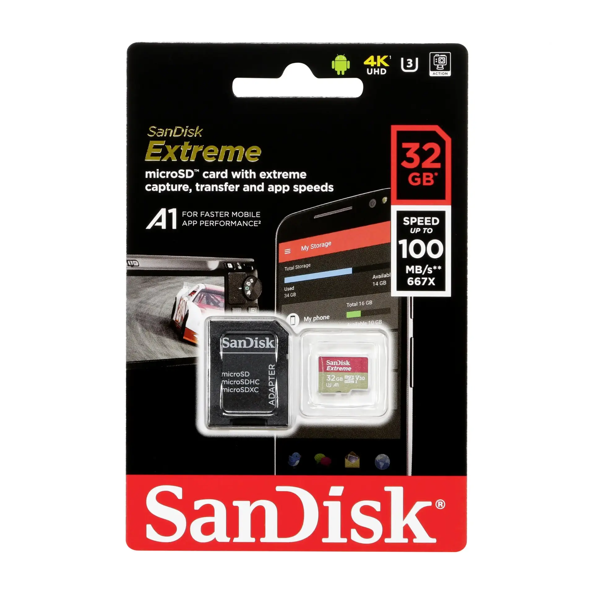 SanDisk microSDHC 32GB Extreme A1 V30 100MB SanDisk microSDHC 32GB Extreme A1 V30 100MB