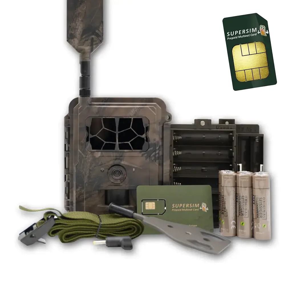 SEISSIGER Pro Cam LTE SUPERSIM Edition Set mit Kamera Batterien Gurt und Halterung