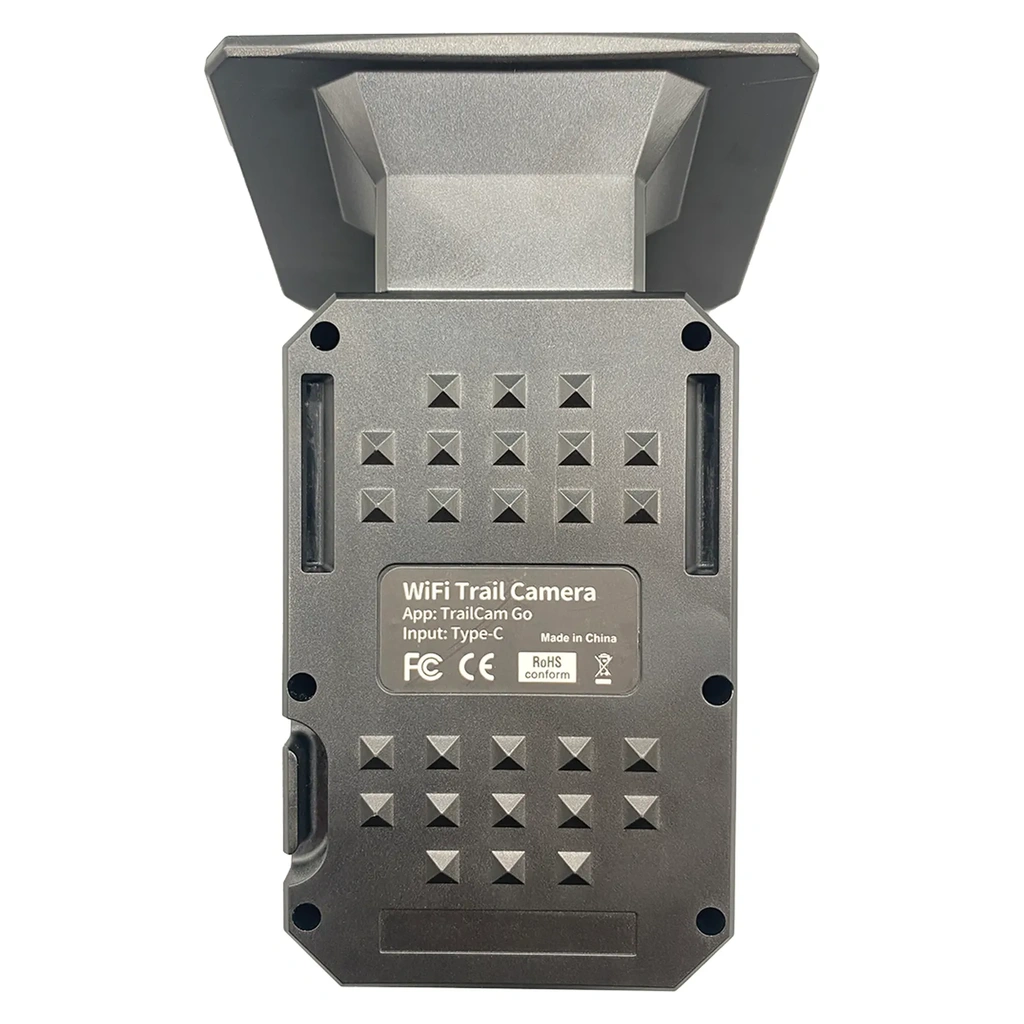 Berger & Schröter Mini WiFi Wildkamera 48 MP mit Solar Panel Rückansicht mit Etikett