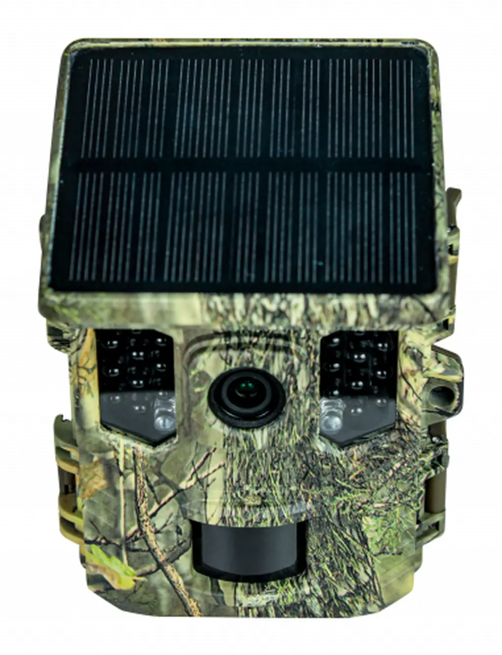 BRAUN Scouting Cam Black300 WiFi Solar 4K Mini in Frontansicht mit Solarpanel