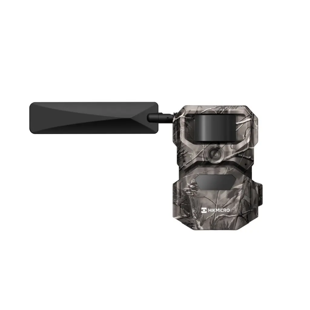 HIKMICRO Funk-Wildkamera T16 Frontansicht mit seitlich ausgerichteter Antenne