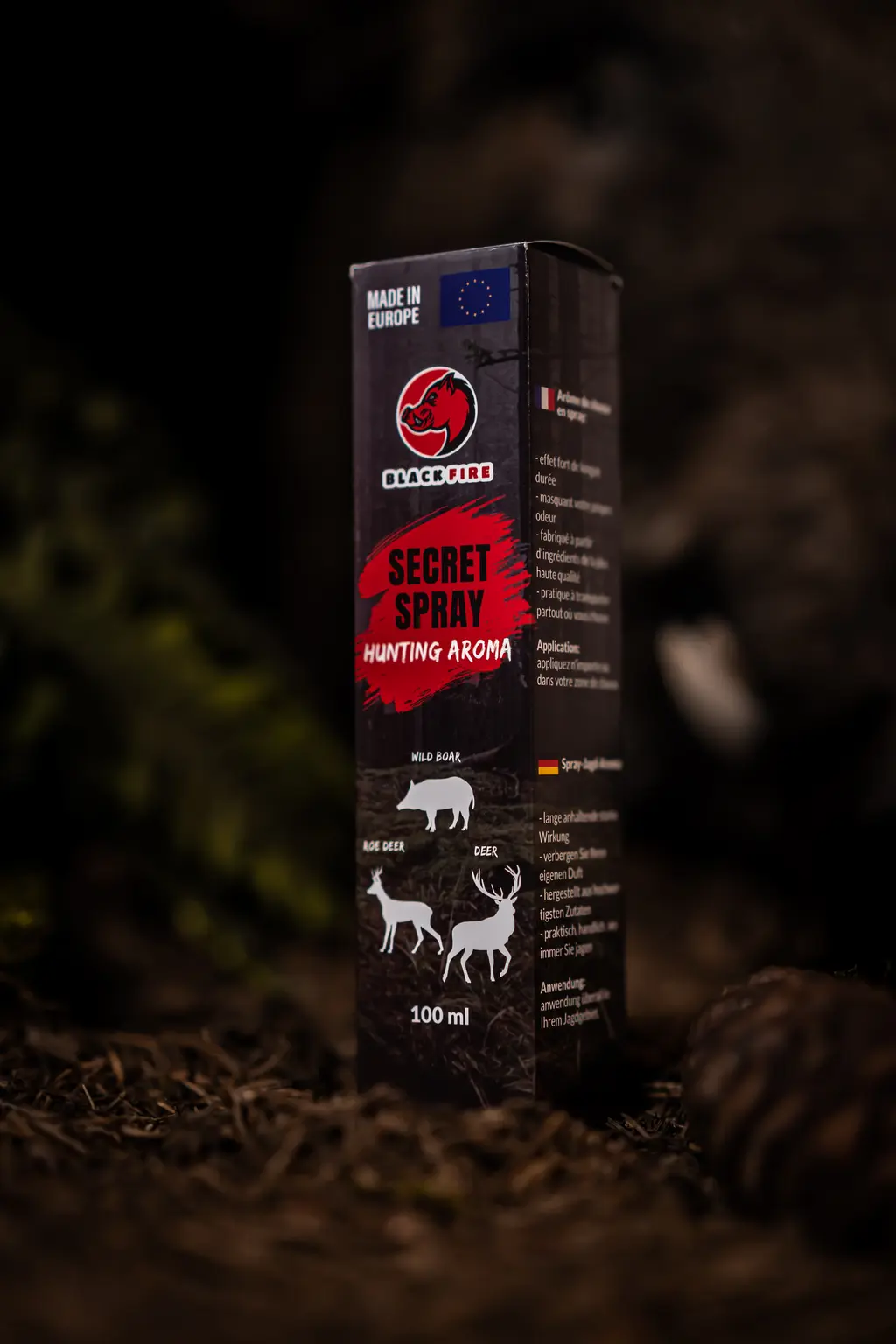 BLACK FIRE - Secret Spray Truffle 100 ml Verpackung in Outdoor-Szene