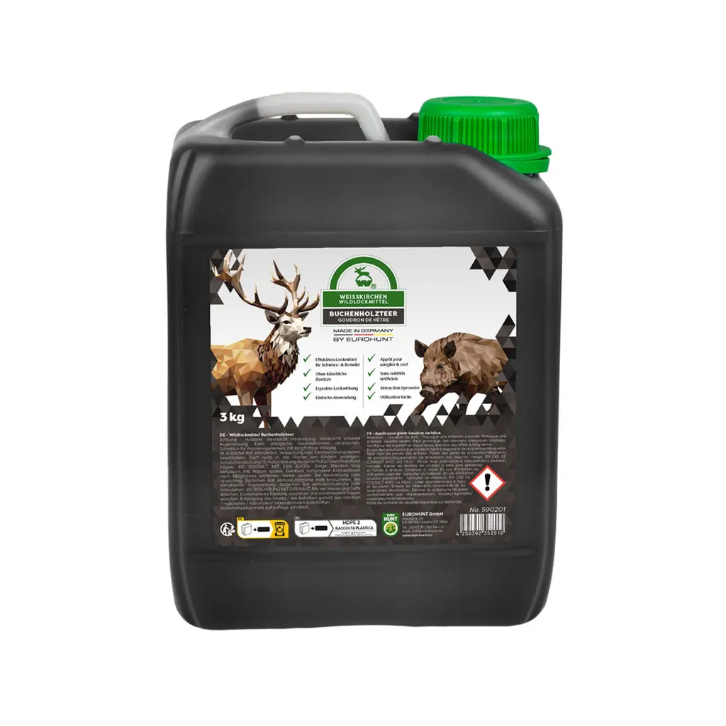 Weisskirchen Wildlockmittel Buchenholzteer 3 kg | Kanister in Frontansicht