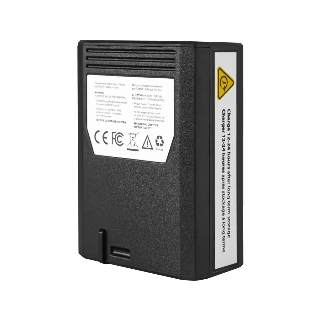 VOSKER V-LIT-B3 Lithium-Akku 14.000 mAh | Rückansicht mit seitlichem Ladehinweis