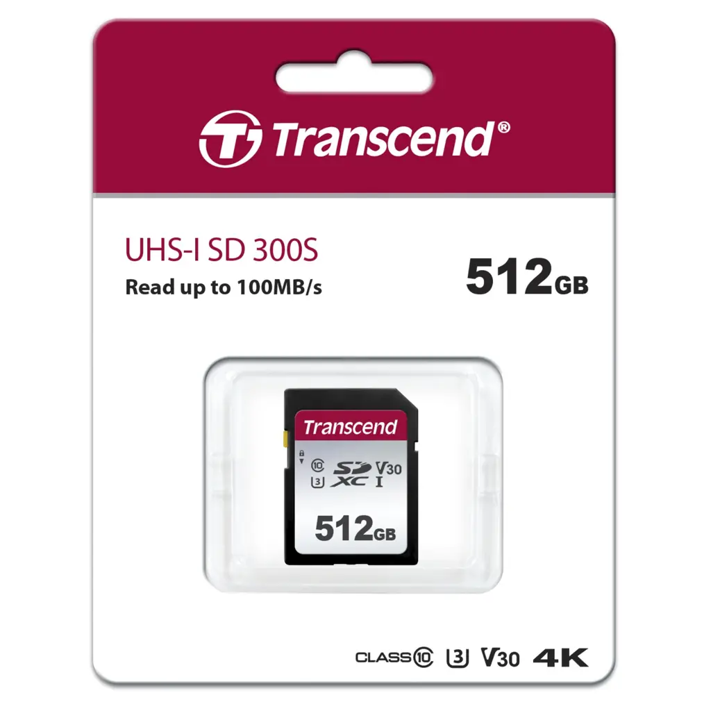 Transcend SDXC 300S 512GB Class 10 UHS-I U3 V30