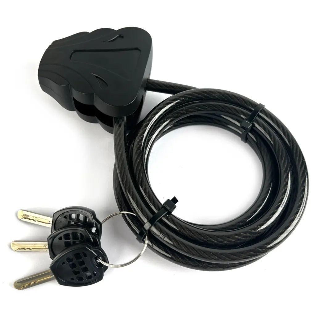 BRAUN Stahlkabelschloss 180 cm (ø8 mm) für Wildkameras mit aufgewickeltem Kabel und 3 Schlüsseln