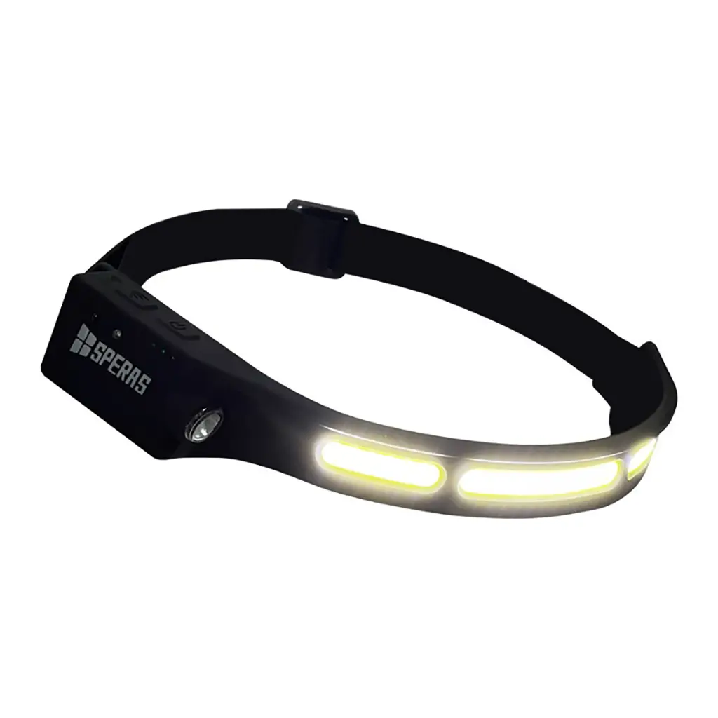 Speras B47-L1 Stirnlampe mit aktivem COB LED Lichtband und Spot-LED