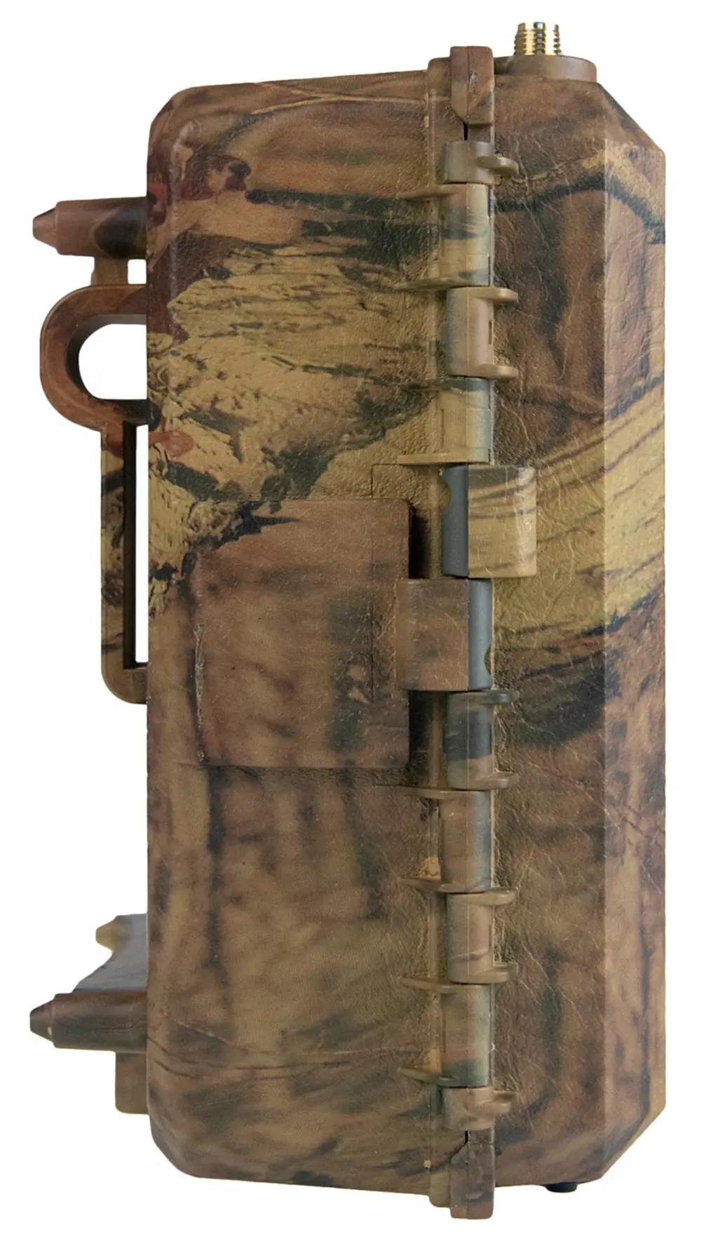 ICU CLOM EasyCam LTE Wildkamera Rückseite mit Scharnier und Tarngehäuse