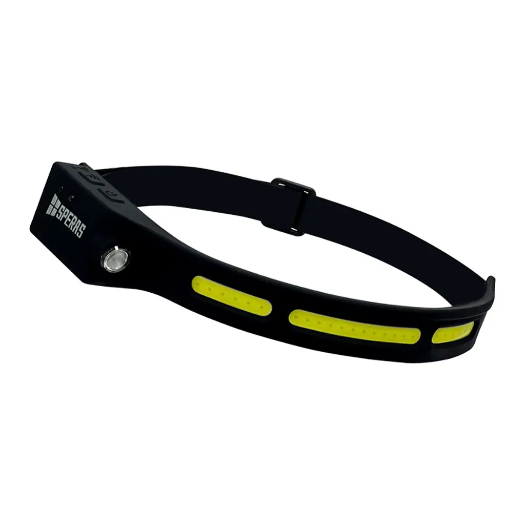 Speras B47-L1 Stirnlampe mit COB LED Lichtband und Spot-LED Seitenansicht