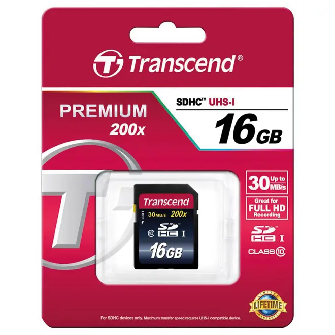 Transcend SDHC Speicherkarte 16GB Class 10