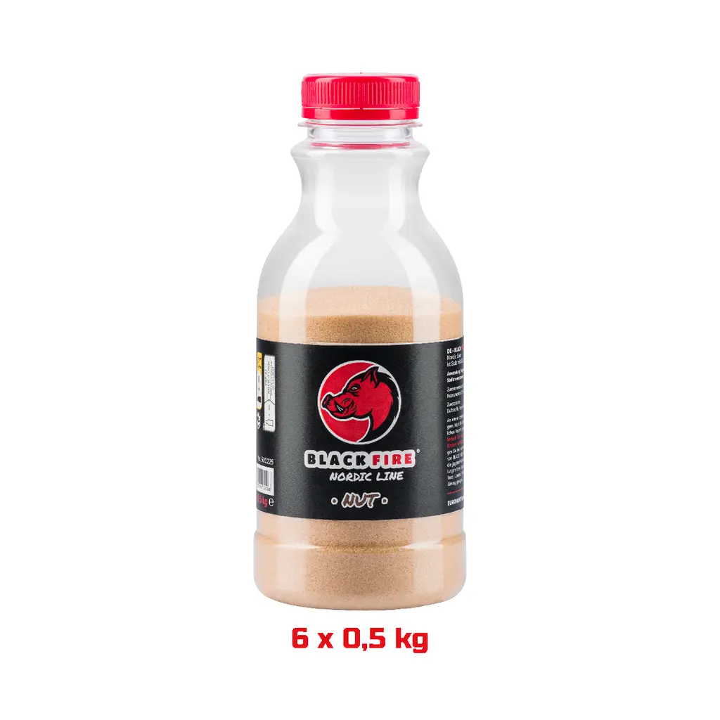 BLACK FIRE - Nordic Line Nut 0,5 Kg 6er Pack Produktflasche mit 6 x 0,5 kg Hinweis
