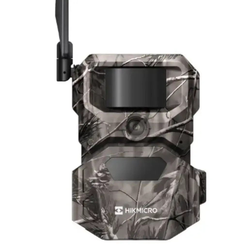 HIKMICRO Funk-Wildkamera T16 Frontansicht mit angeschnittener Antenne