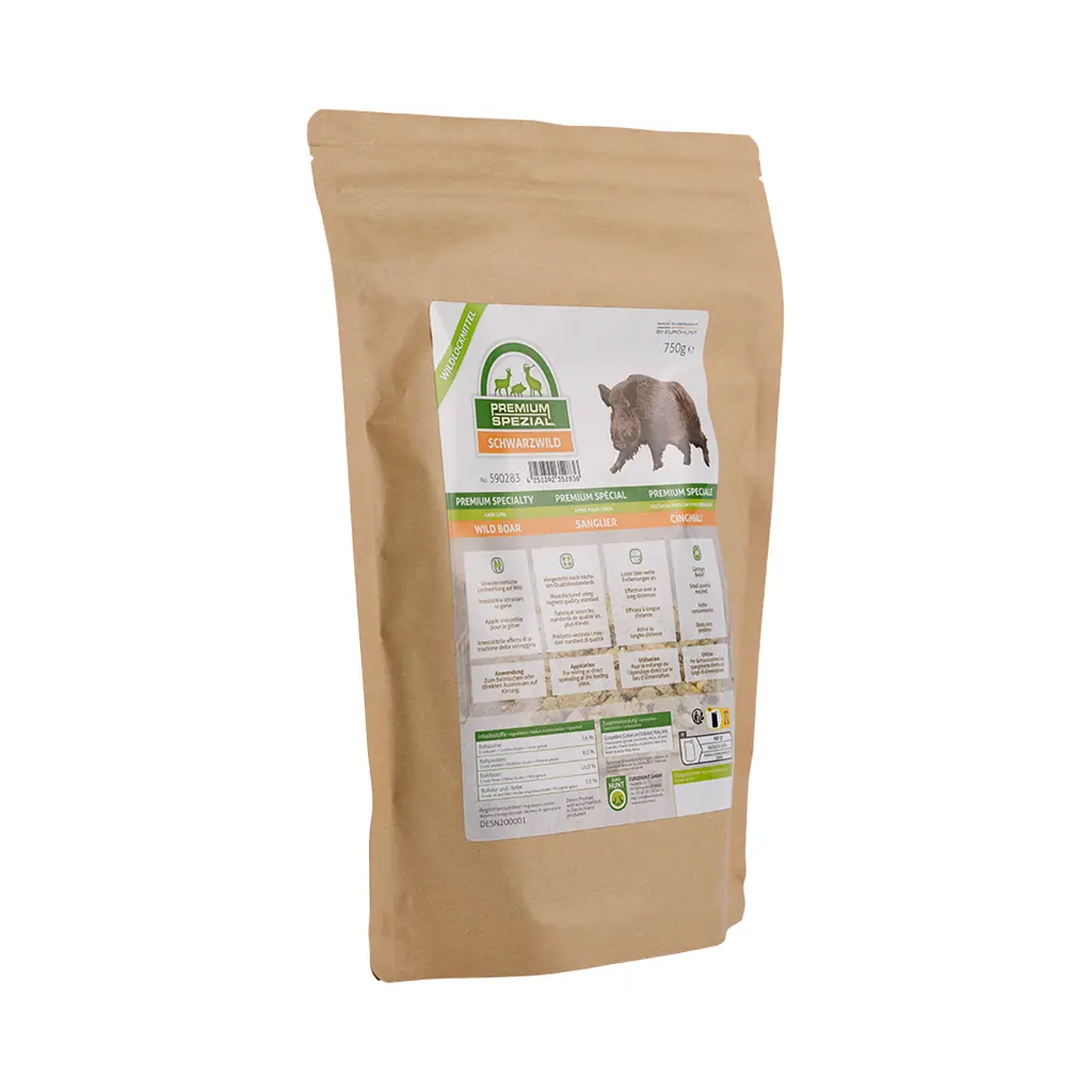 EUROHUNT Wildlockmittel PREMIUM Spezial Schwarzwild in seitlicher Verpackungsansicht