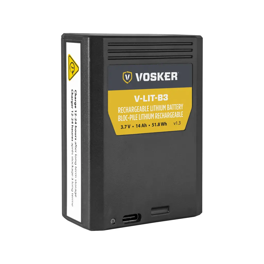 VOSKER V-LIT-B3 Lithium-Akku 14.000 mAh | Front und Seitenansicht des Ersatzakkus
