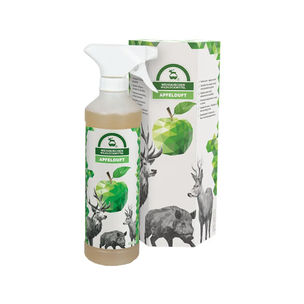 Weisskirchen Wildlockmittel Apfel-Duft (500 ml) mit Sprühflasche und Verpackung