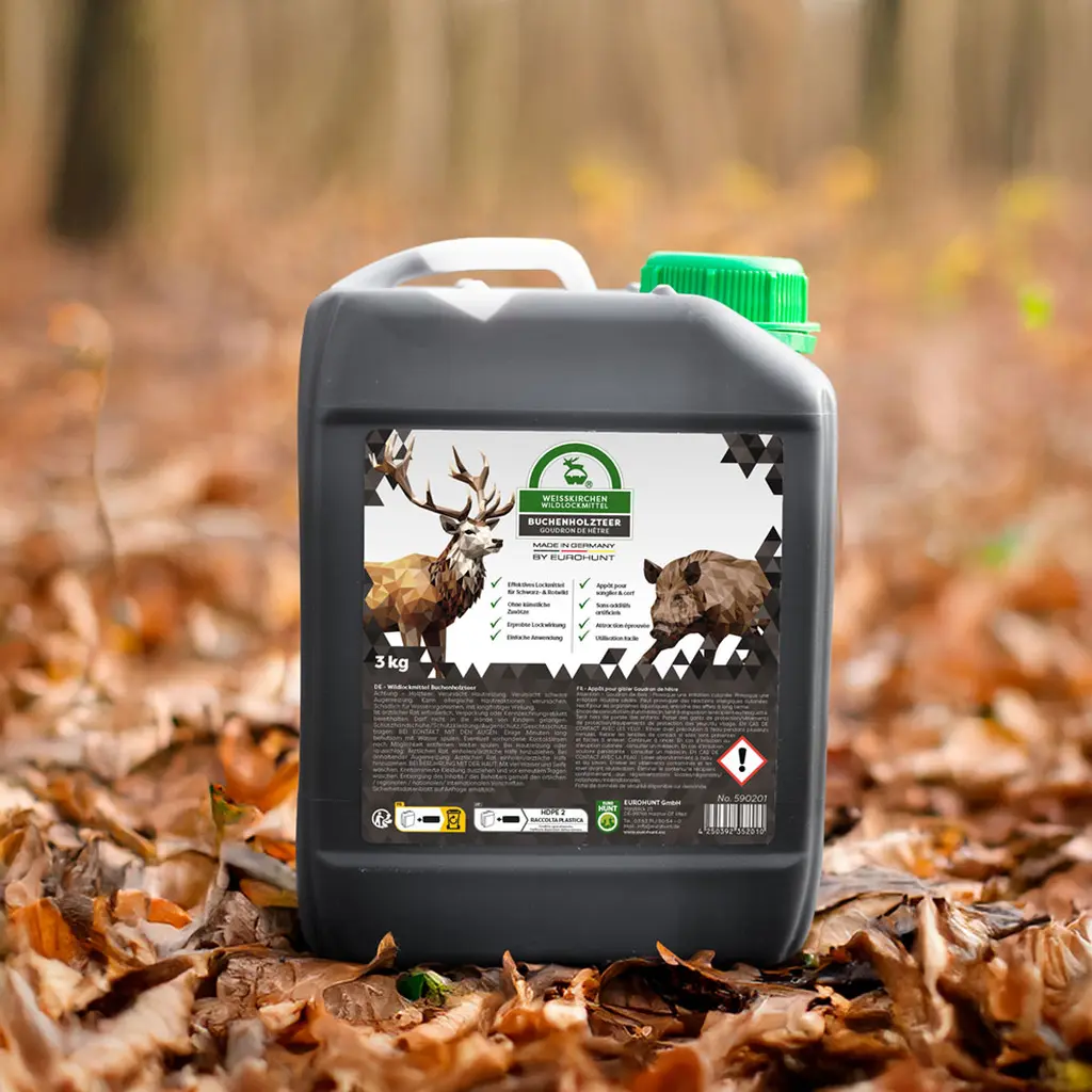 Weisskirchen Wildlockmittel Buchenholzteer 3 kg | Kanister im Wald
