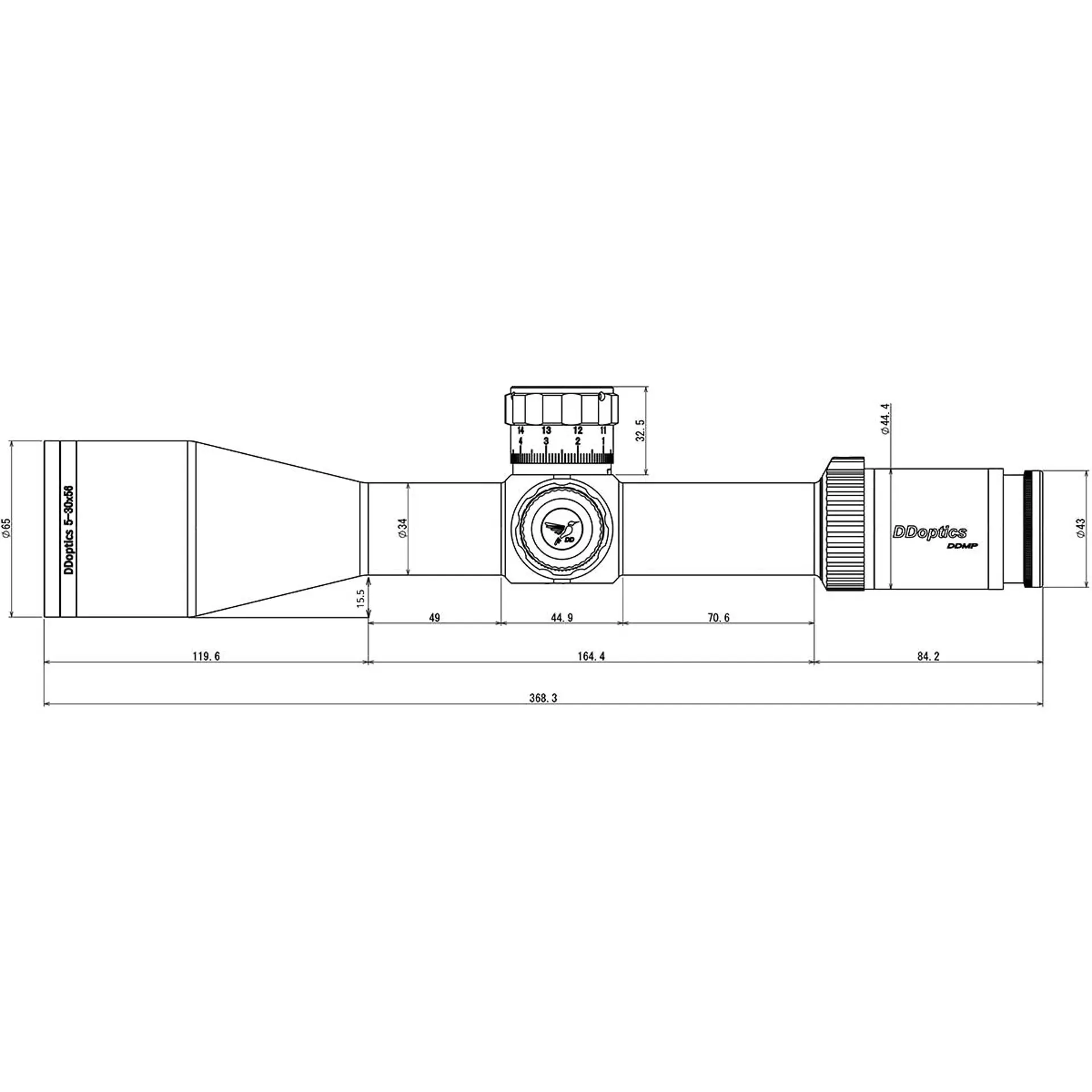 DDoptics Zielfernrohr DDMP V6 5-30x56 | MRAD