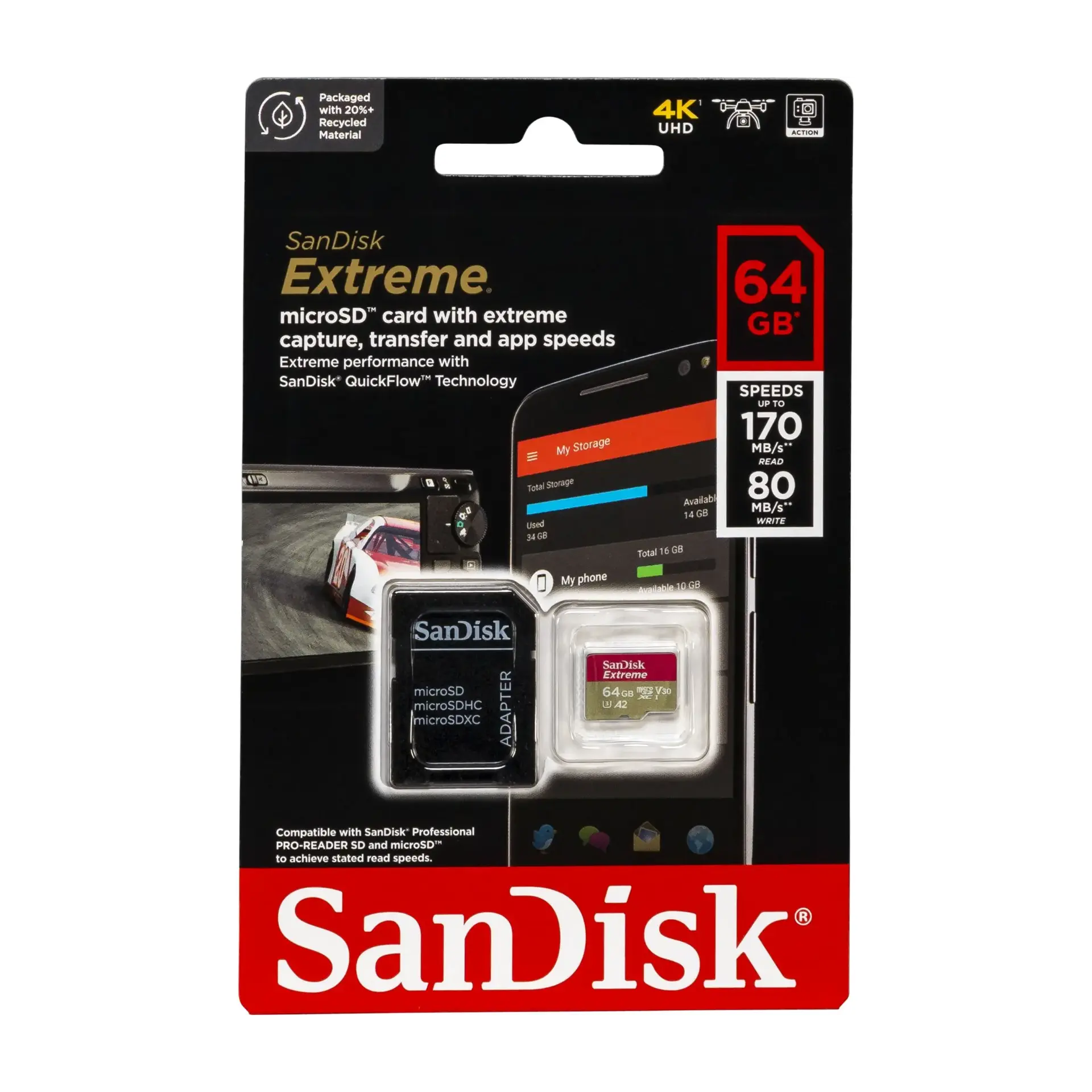 SanDisk microSDXC 64GB Extreme A2 C10 V30 SanDisk microSDXC 64GB Extreme A2 C10 V30