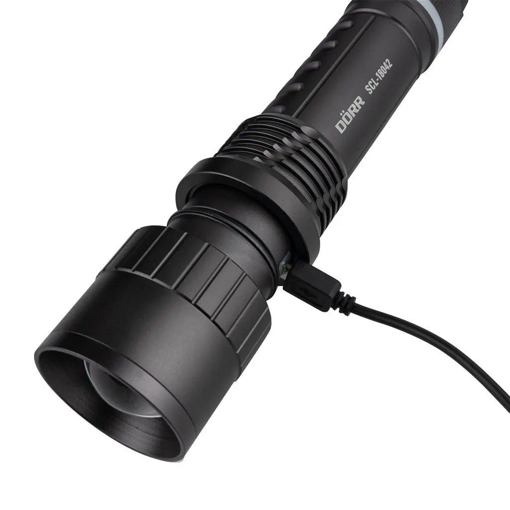 Dörr LED Zoom Taschenlampe SCL-18042 mit Ladestation