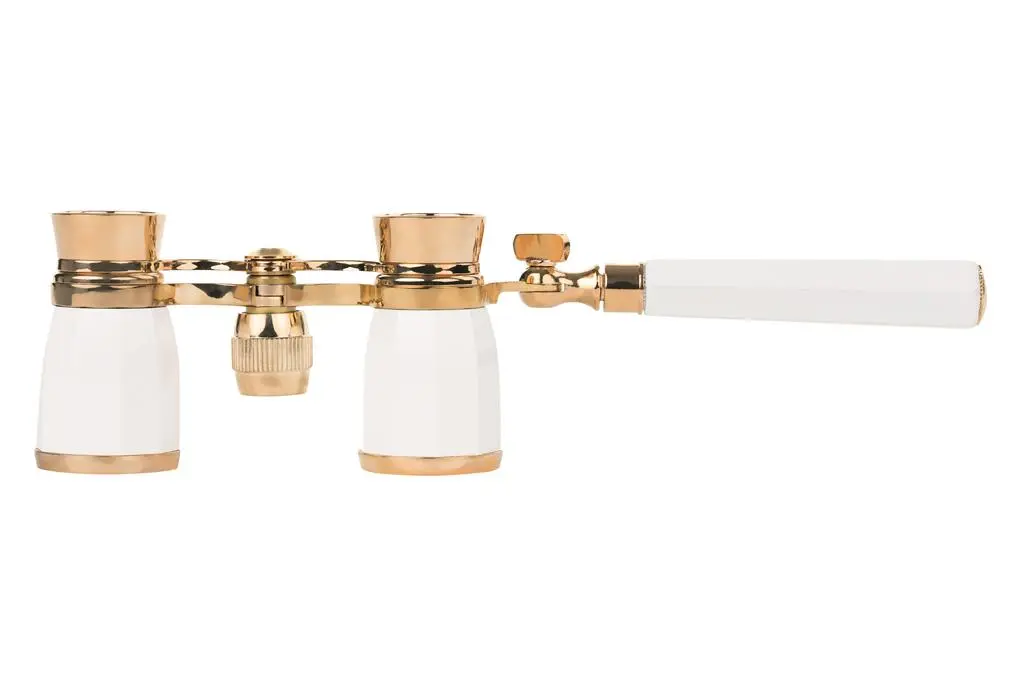 Danubia Opernglas 104 3x25 perlmuttfarben/gold mit Griff
