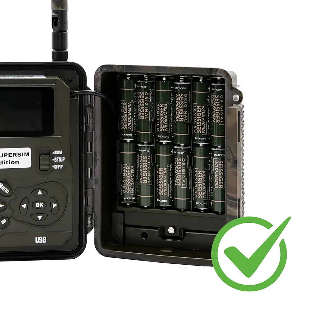 SEISSIGER Wildkamera mit Alkaline-Batterien im Standard-Batteriefach