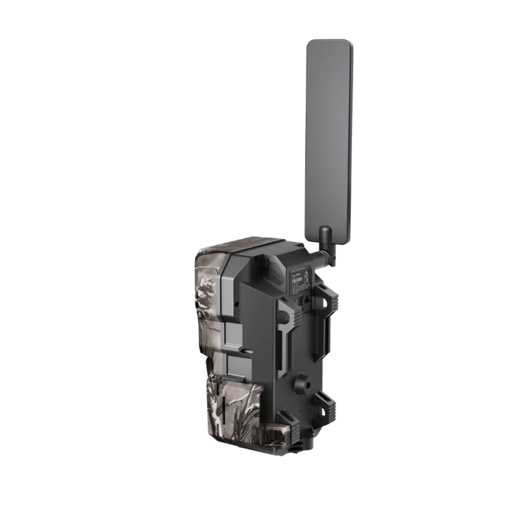 HIKMICRO Funk-Wildkamera T16 seitliche Rückansicht mit Antenne und Befestigungspunkten