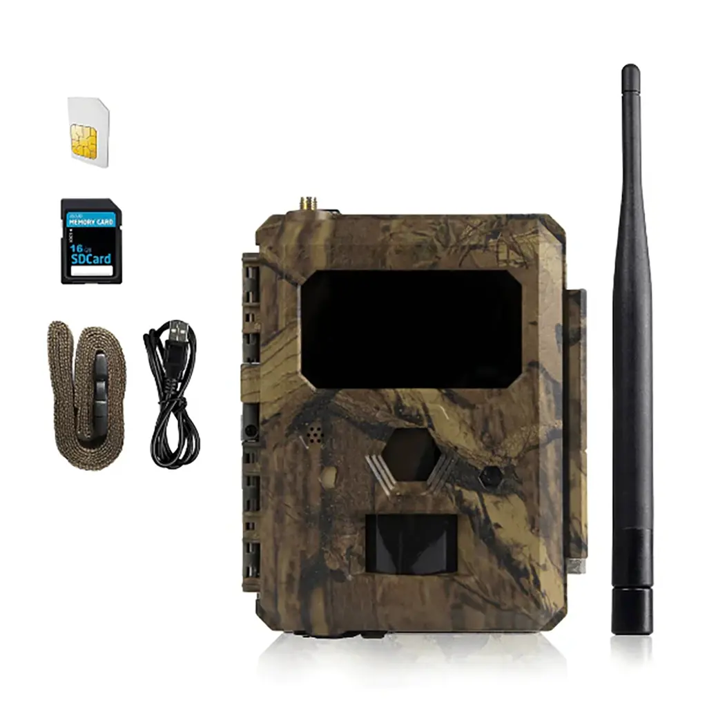 ICU CLOM EasyCam LTE Wildkamera Lieferumfang mit Antenne, 16 GB SD-Karte, Gurt und USB-Kabel