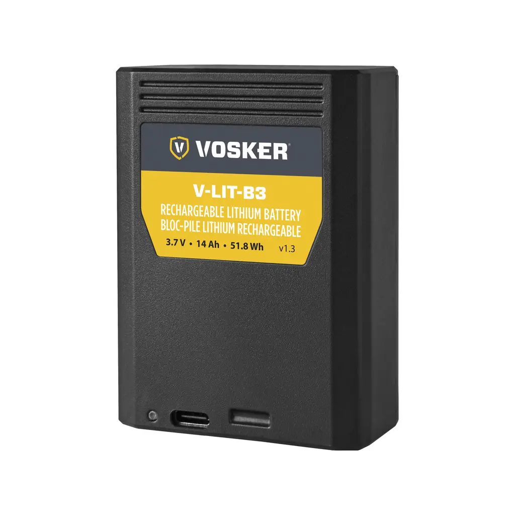 VOSKER V-LIT-B3 Lithium-Akku 14.000 mAh | Frontansicht mit USB-C Ladeanschluss