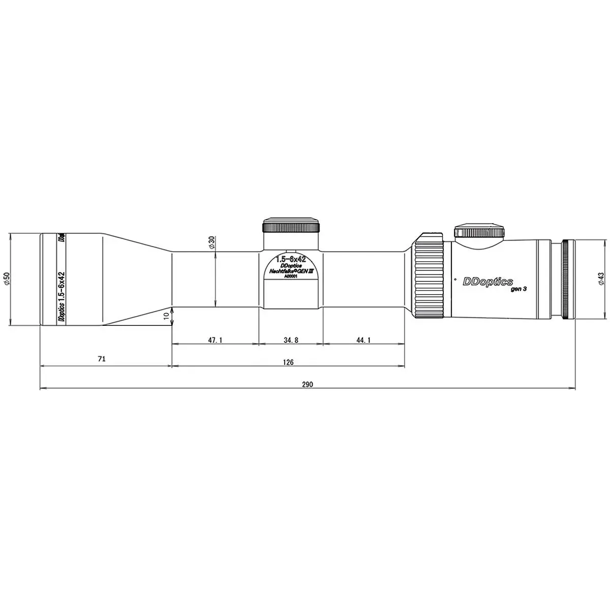 DDoptics Zielfernrohr  Nighteagle V4 1,5-6x42