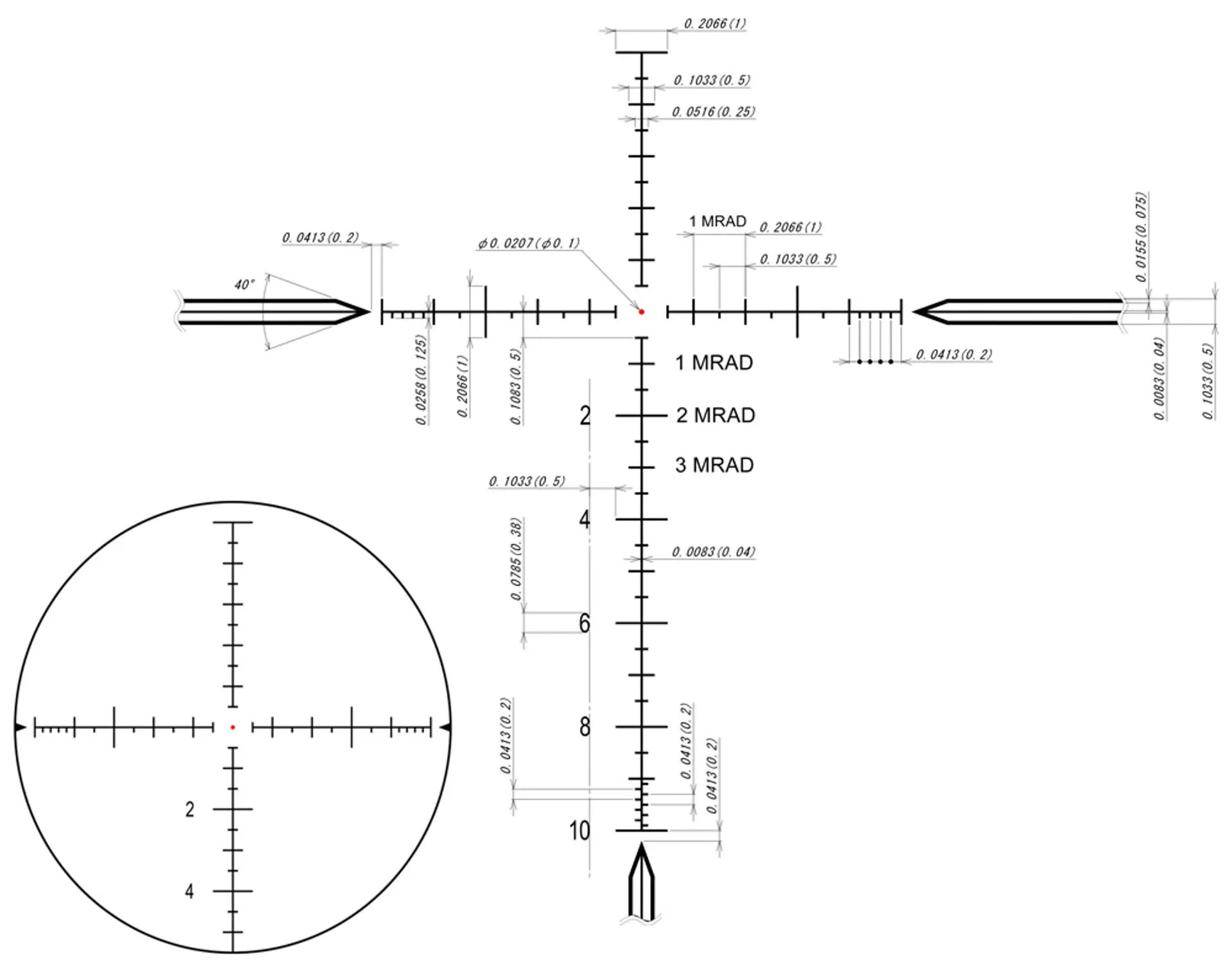 DDoptics Zielfernrohr DDMP V10 4-40x50  | MRAD