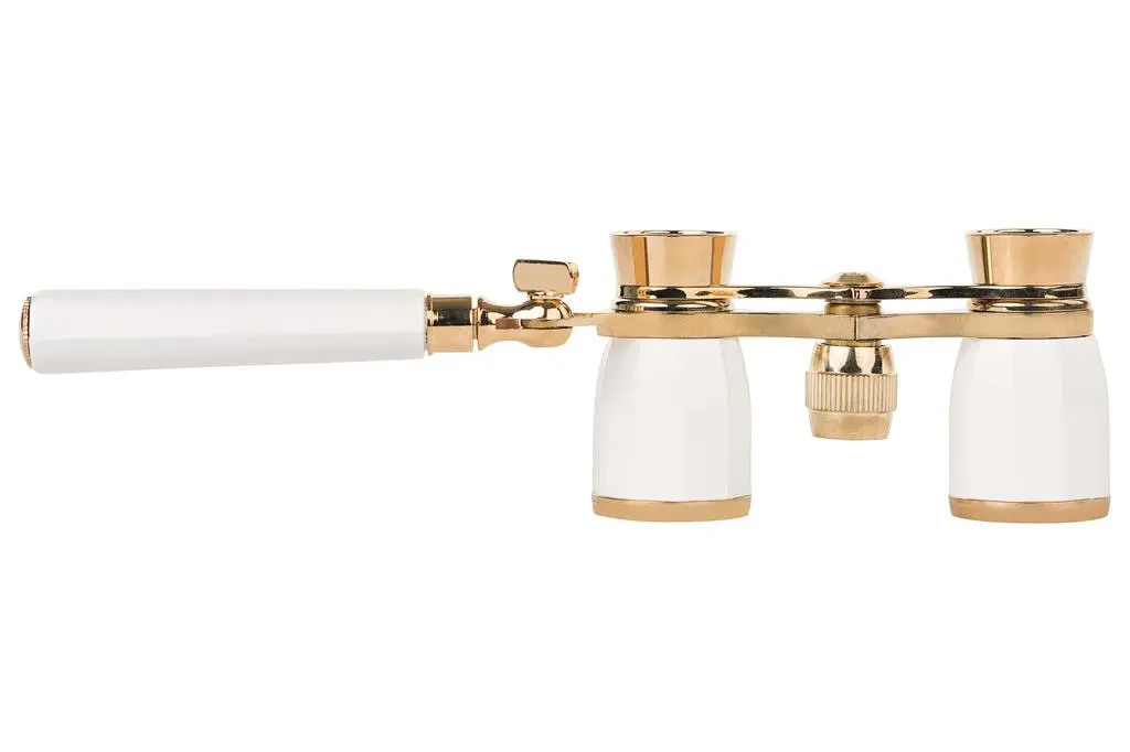 Danubia Opernglas 104 3x25 perlmuttfarben/gold mit Griff