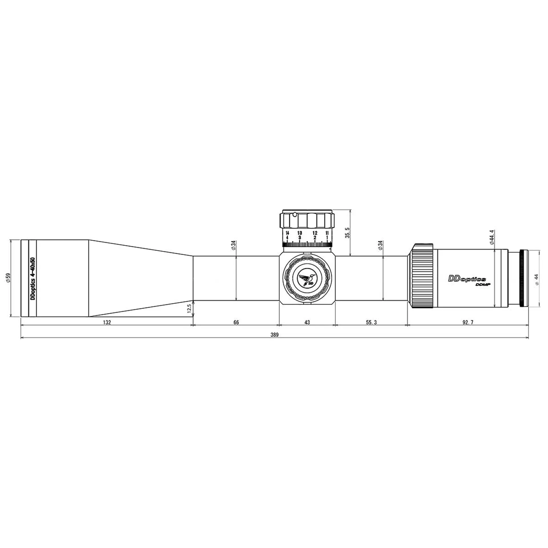 DDoptics Zielfernrohr DDMP V10 4-40x50 | MOA