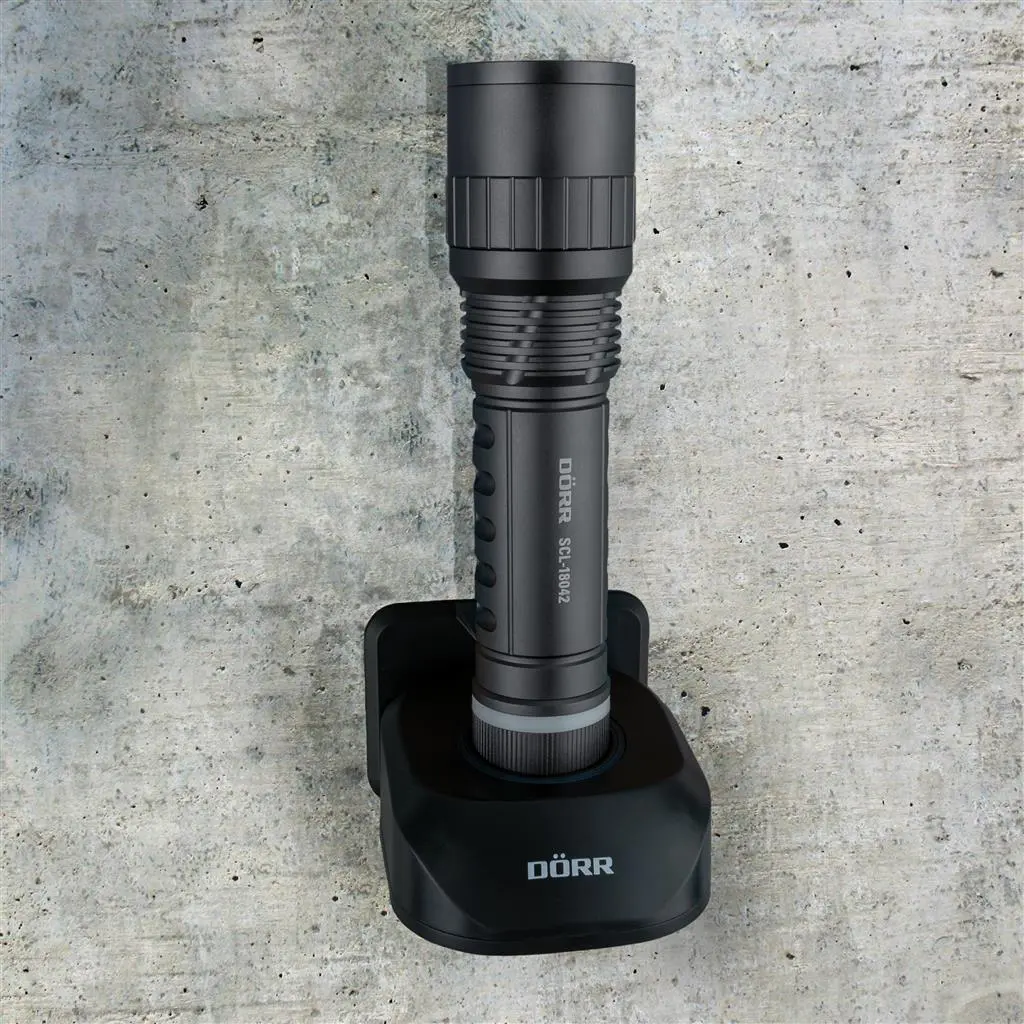 Dörr LED Zoom Taschenlampe SCL-18042 mit Ladestation