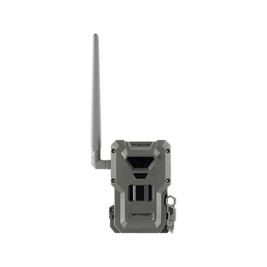 SPYPOINT FLEX-M2 TWIN-PACK Wildkameras | Frontansicht einer FLEX-M2 mit Antenne